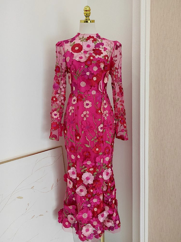 Altair Flower Mermaid Midi Dress