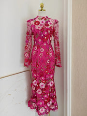 Altair Flower Mermaid Midi Dress