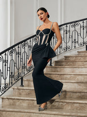 Glimmering Crystal & Sheer Corset Mermaid Gown