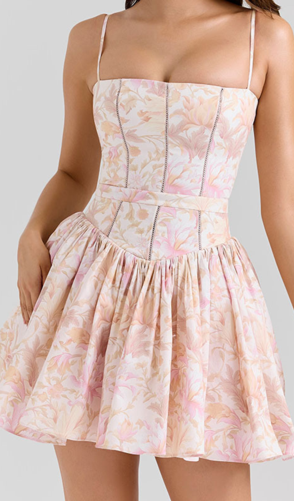Haruyo Chic Floral Strappy Mini Dress