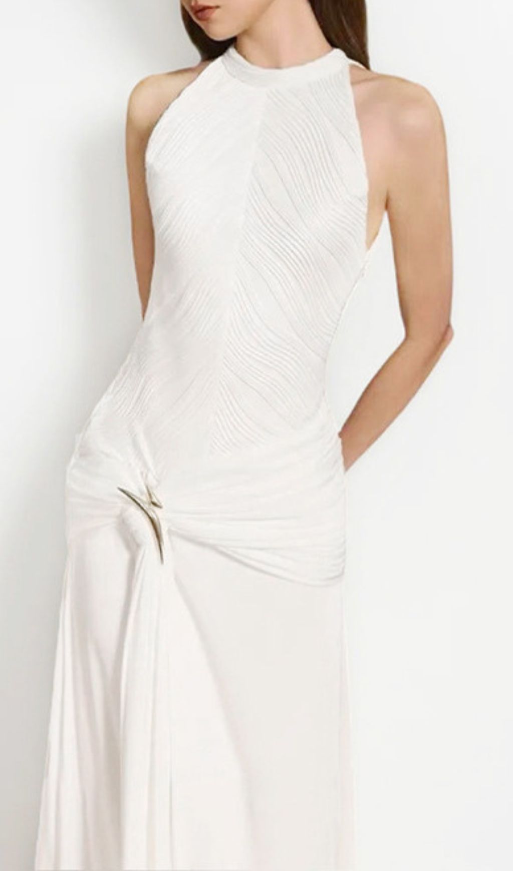 Jára Elegant Halter Neck Knotted Maxi Dress