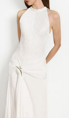 Jára Elegant Halter Neck Knotted Maxi Dress