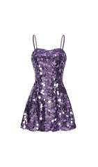 Isabela Purple Sequin Mini Dress
