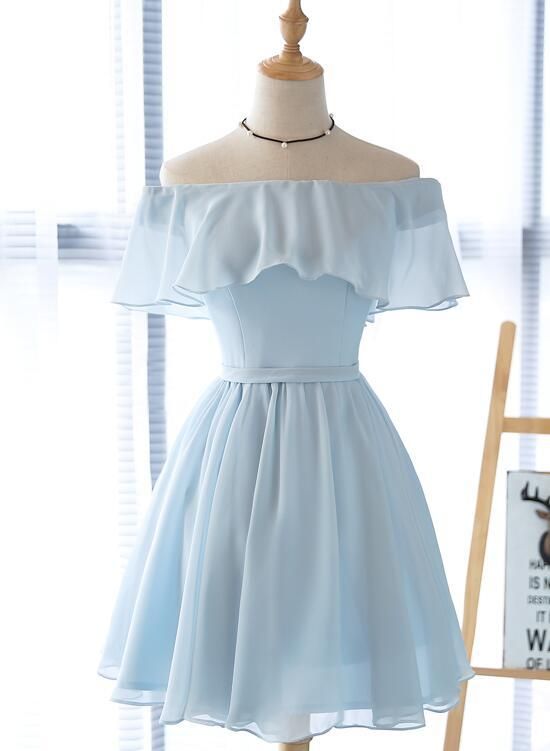 Beautiful Off Shoulder Simple Short Bridesmaid Dress