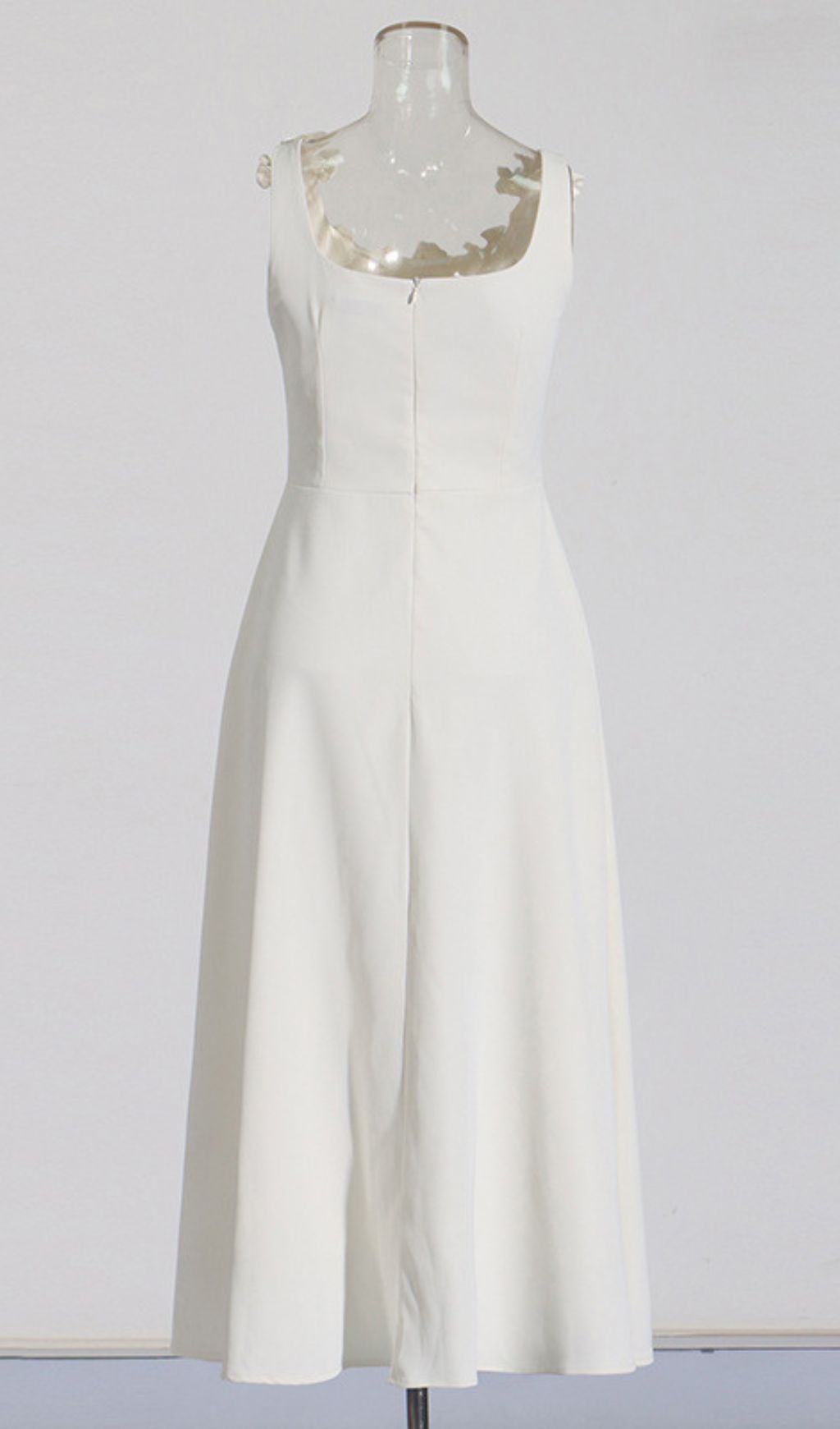 Janan White Floral Midi Dress