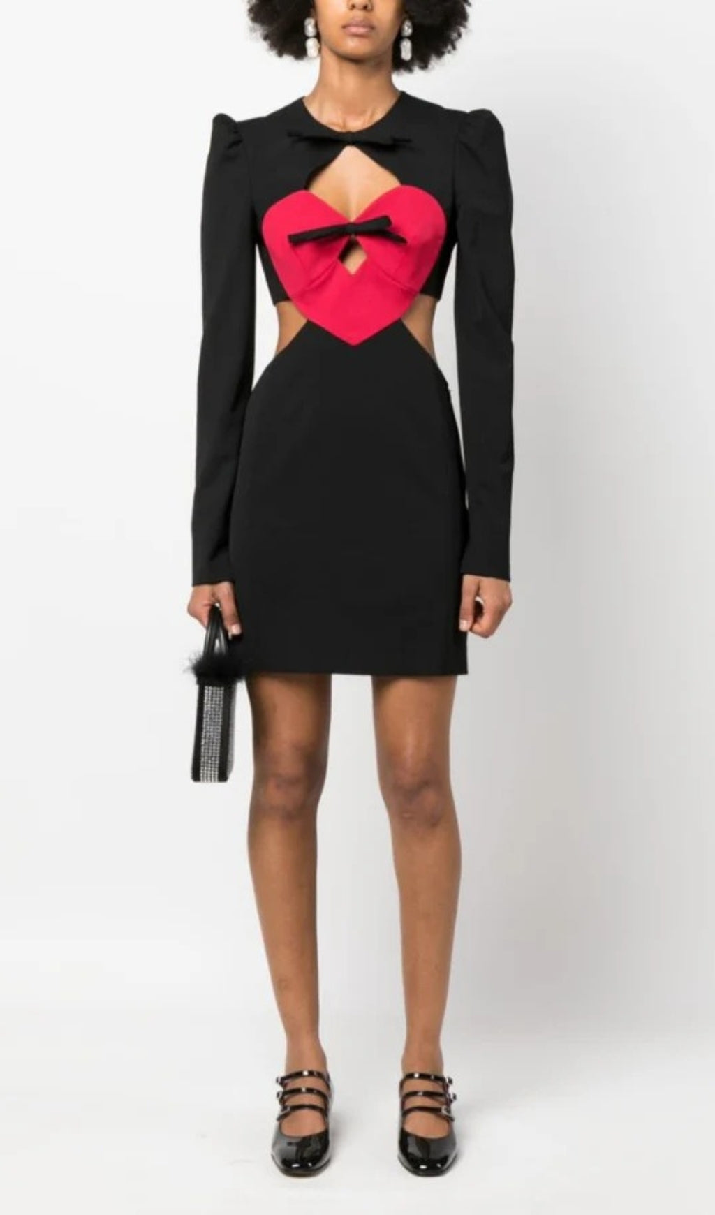 Love Struck Red Heart Cutout Mini Dress