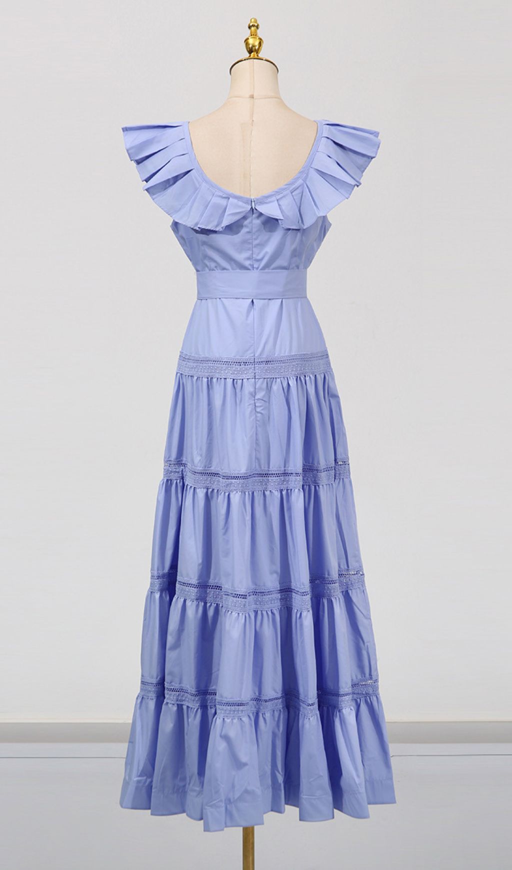 Farida Ruffled Sleeveless Tiered Midi Dress