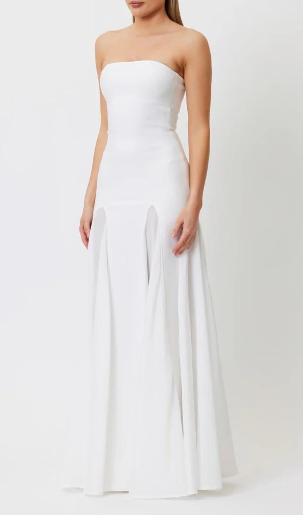 Elegant White Strapless Maxi Dress