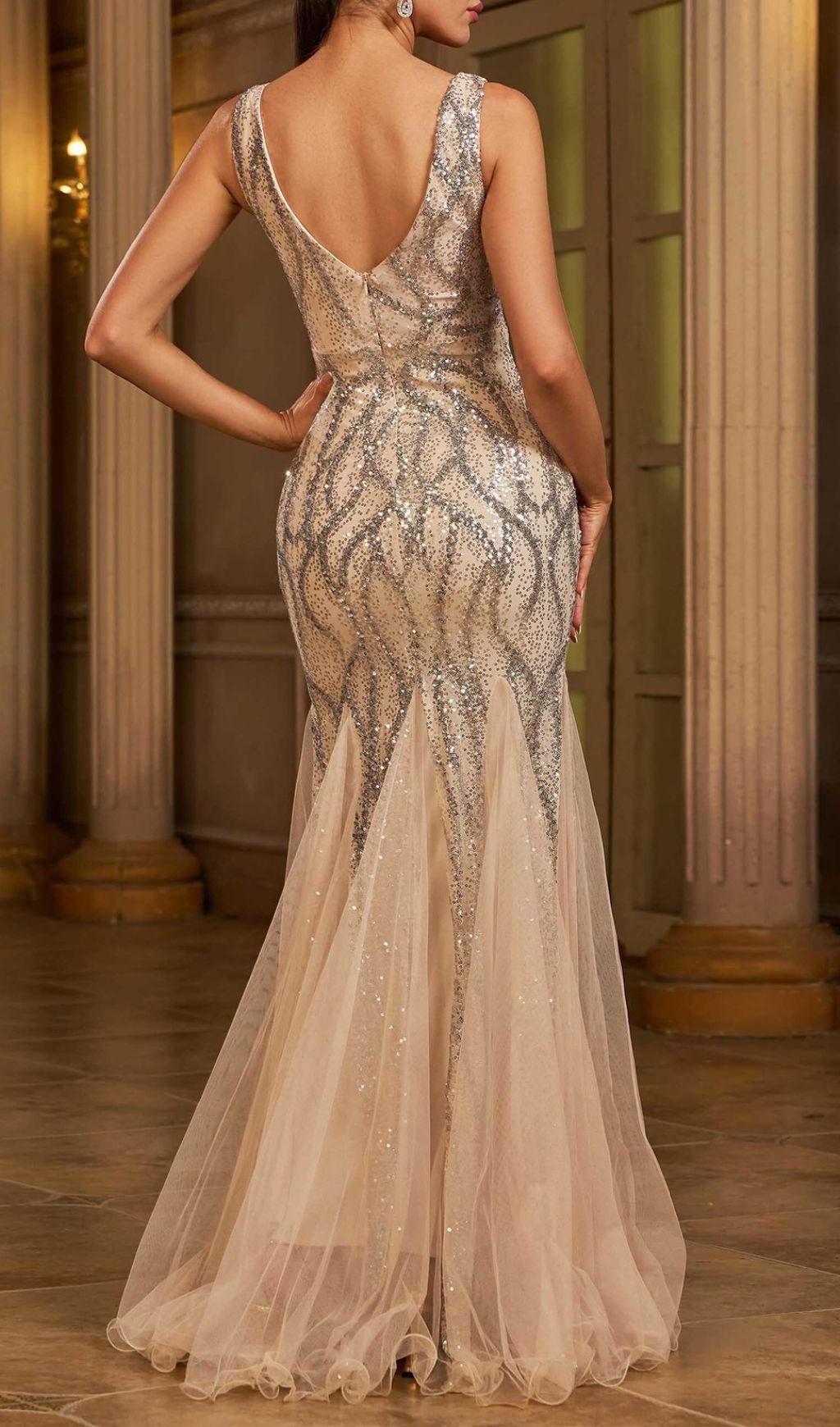 Jarrett V-Neck Sequin Maxi Dress