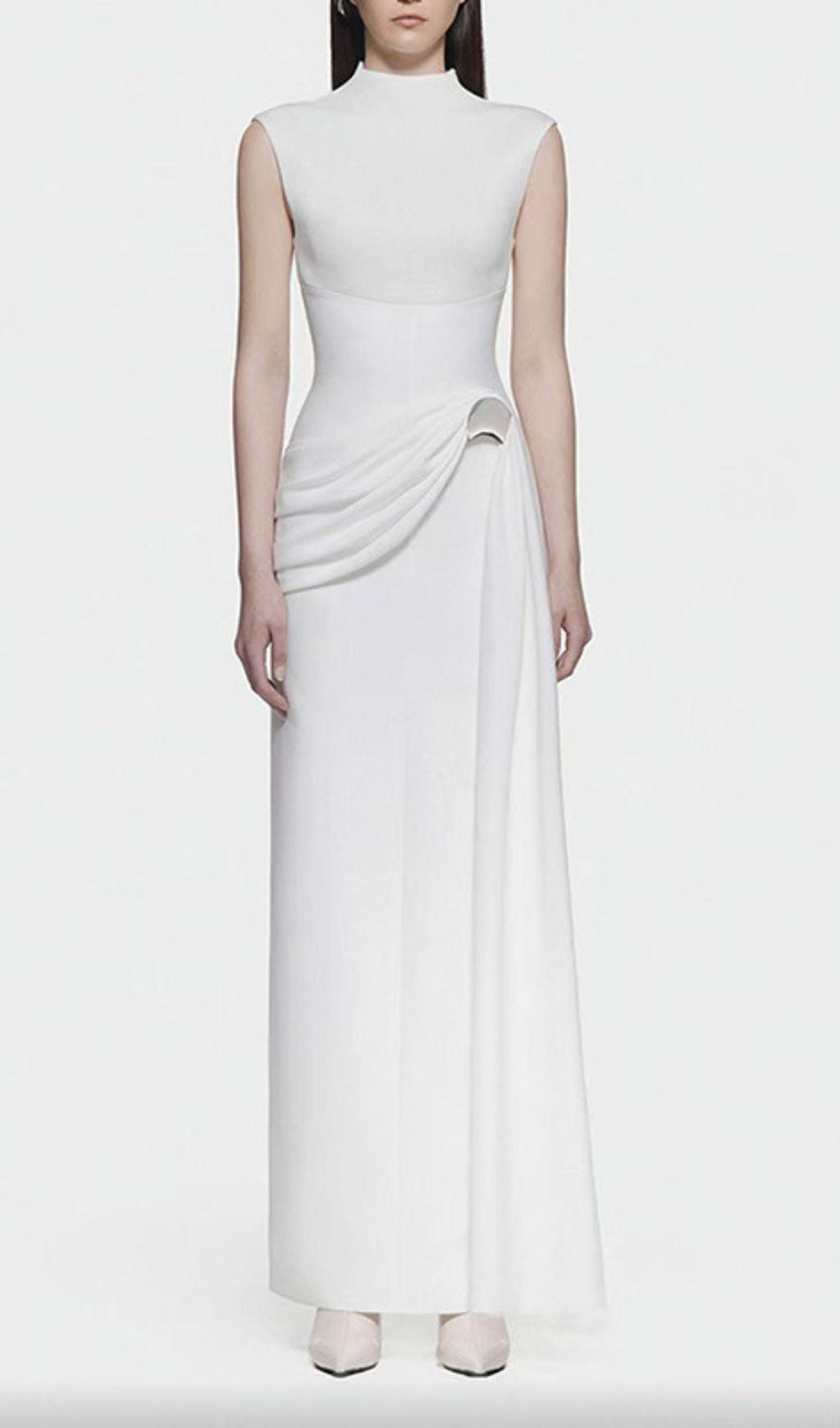 Iman Sleeveless Mock Neck Maxi Dress