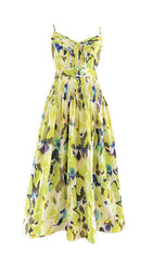 Chic Eadlyn Vibrant Watercolor Print Strappy Maxi Dress
