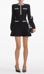 Sparkling Black Sequin Mini Dress