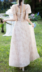 Gable Enchanting 3D Floral Mesh Maxi Dress