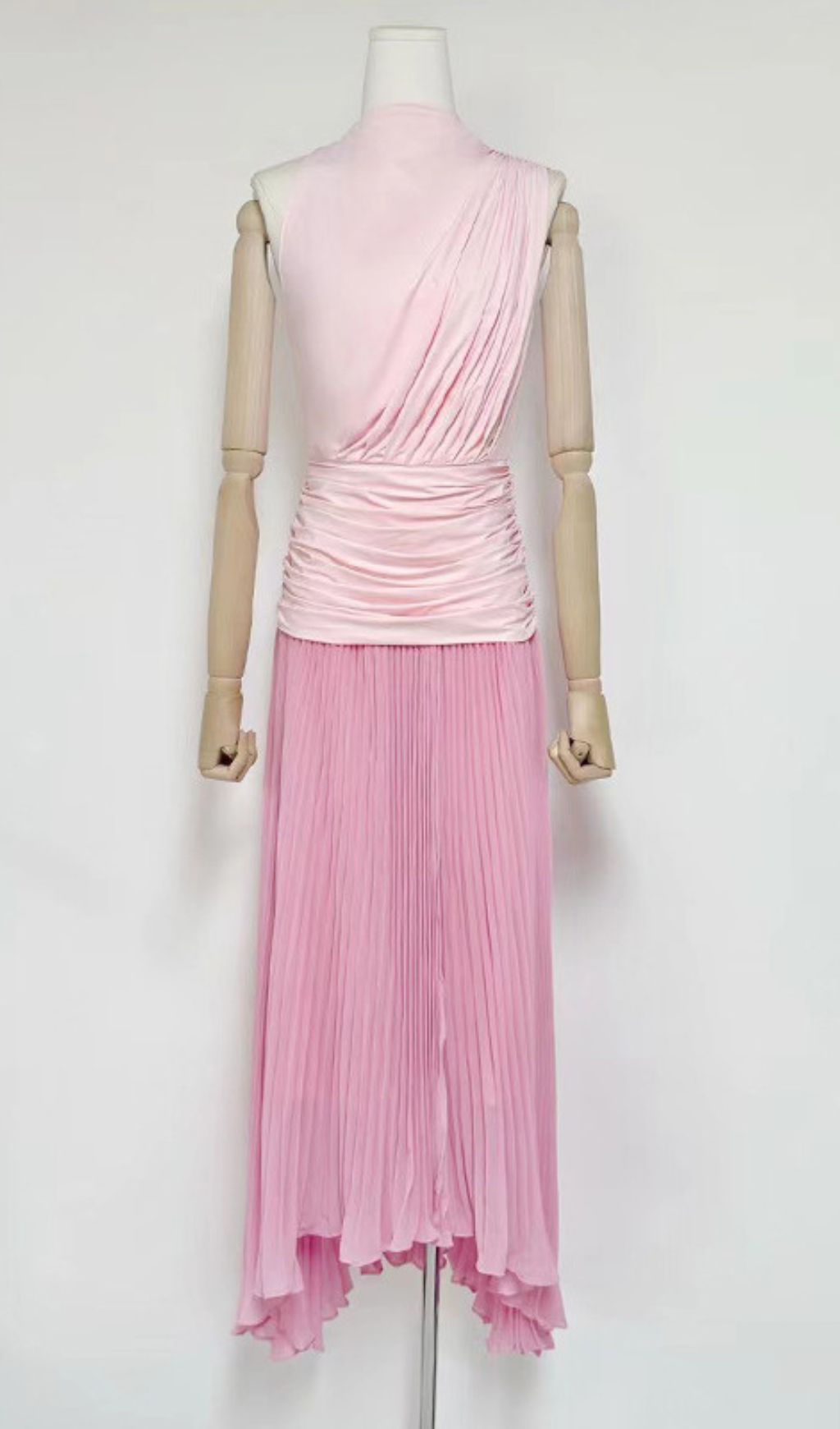 Juliana Draped & Pleated Maxi Dress
