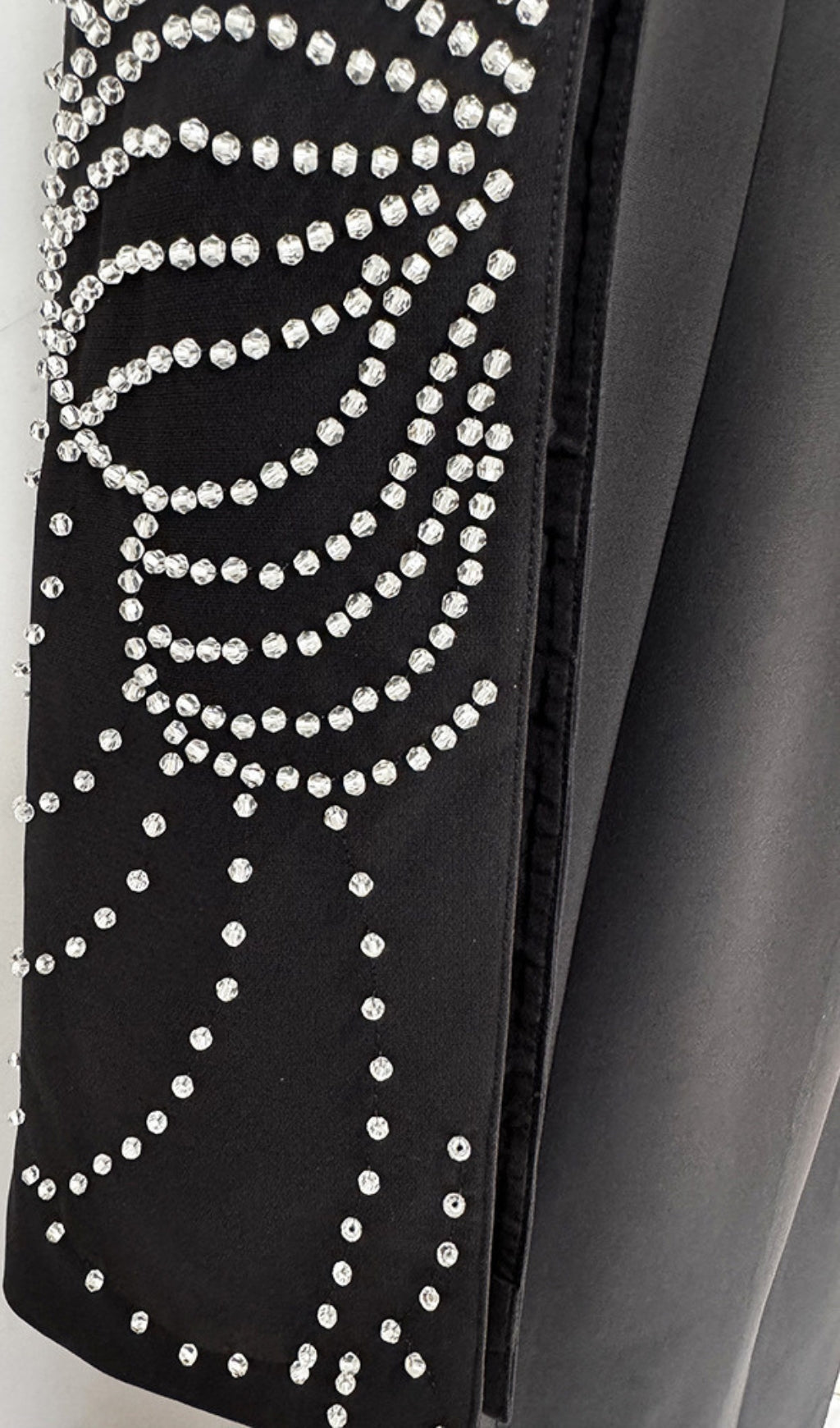 Dalit Black Beaded Split-Sleeve Maxi Dress