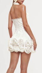 Emanar White Floral Halterneck Bandage Mini Dress