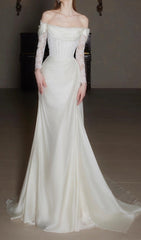 Clio Romantic Off-Shoulder Lace Corset Bridal Gown