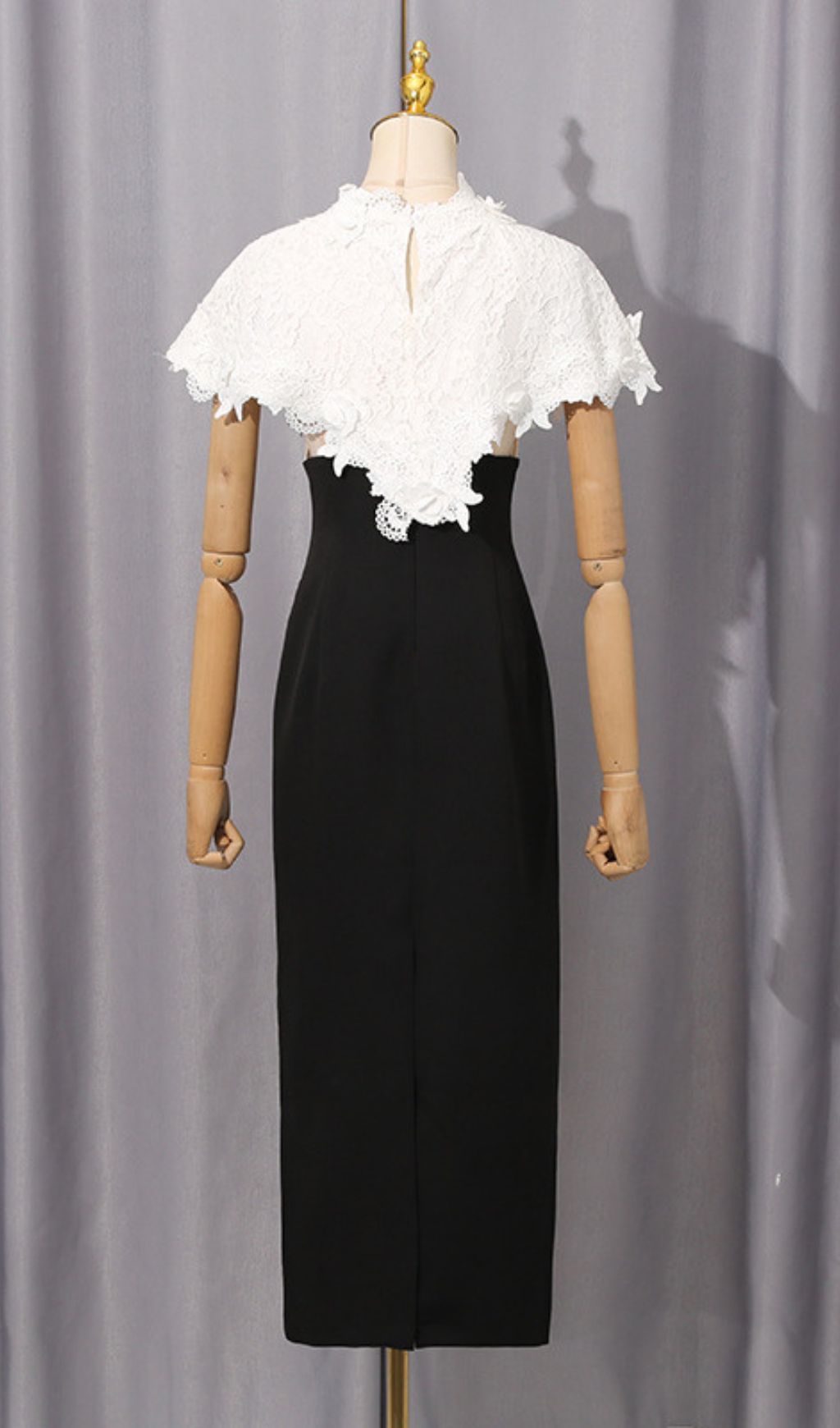Ivy Black Cutout Bodycon Midi Dress & Ethereal Lace Capelet