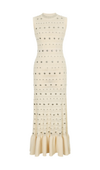 Hedia Black Studded Knit Midi Dress