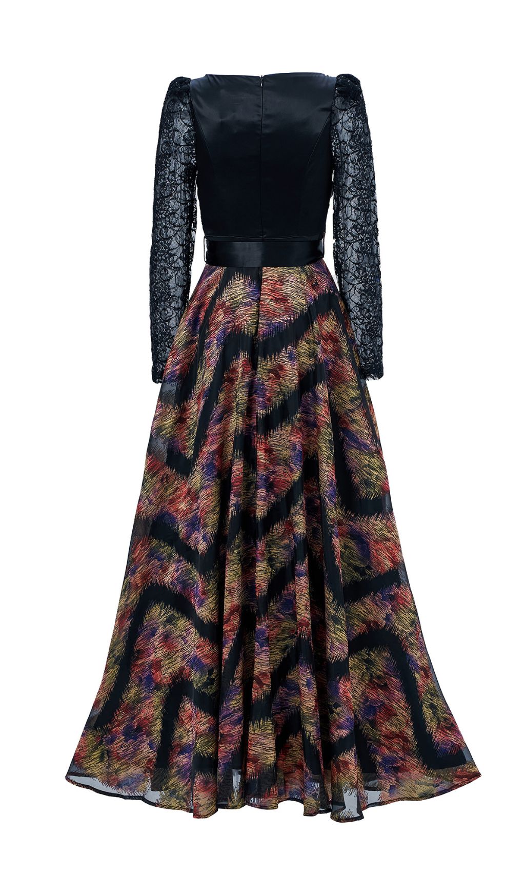 Ffan Elegant Lace Sleeve Maxi Dress