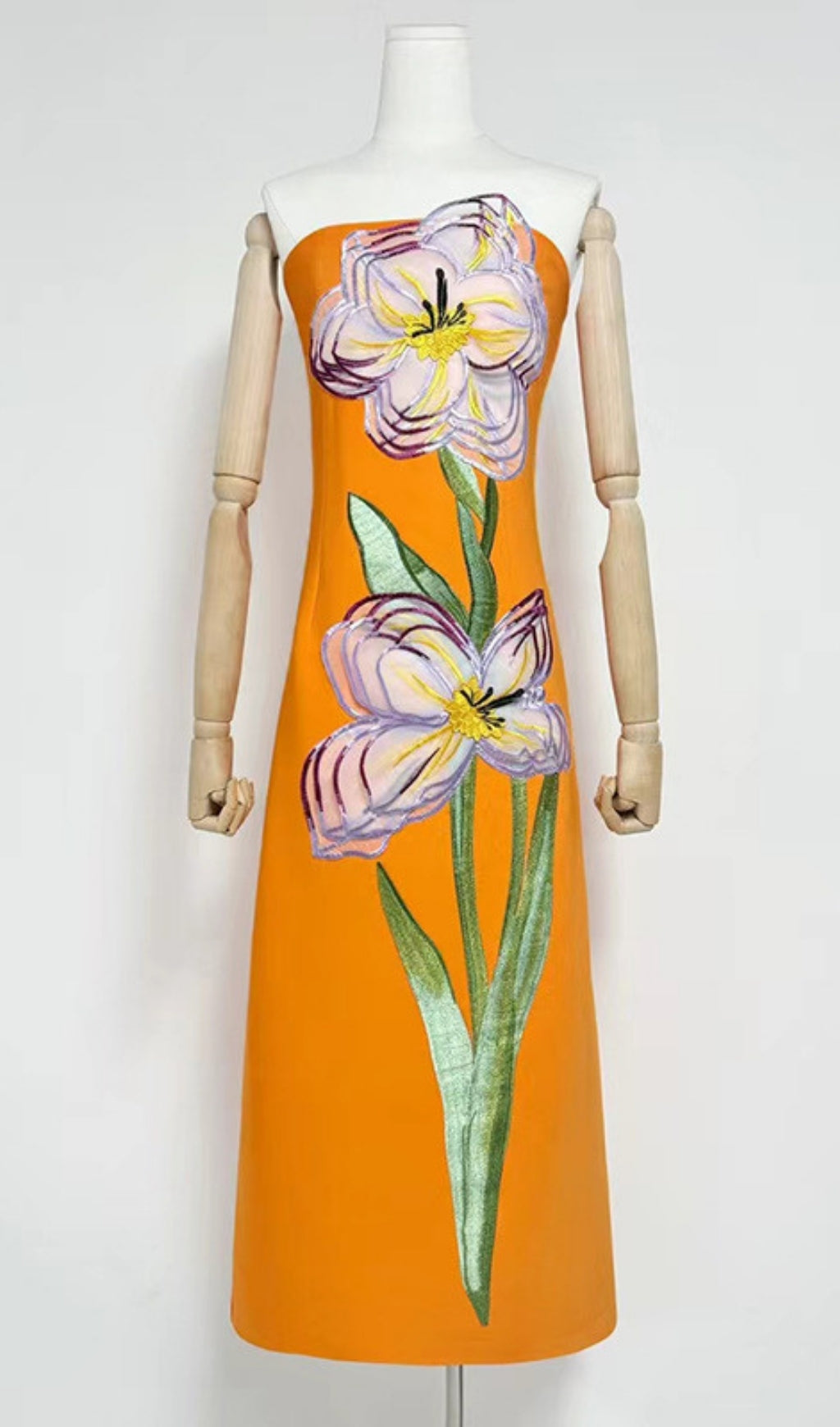 Radiant Bloom Strapless Maxi Dress
