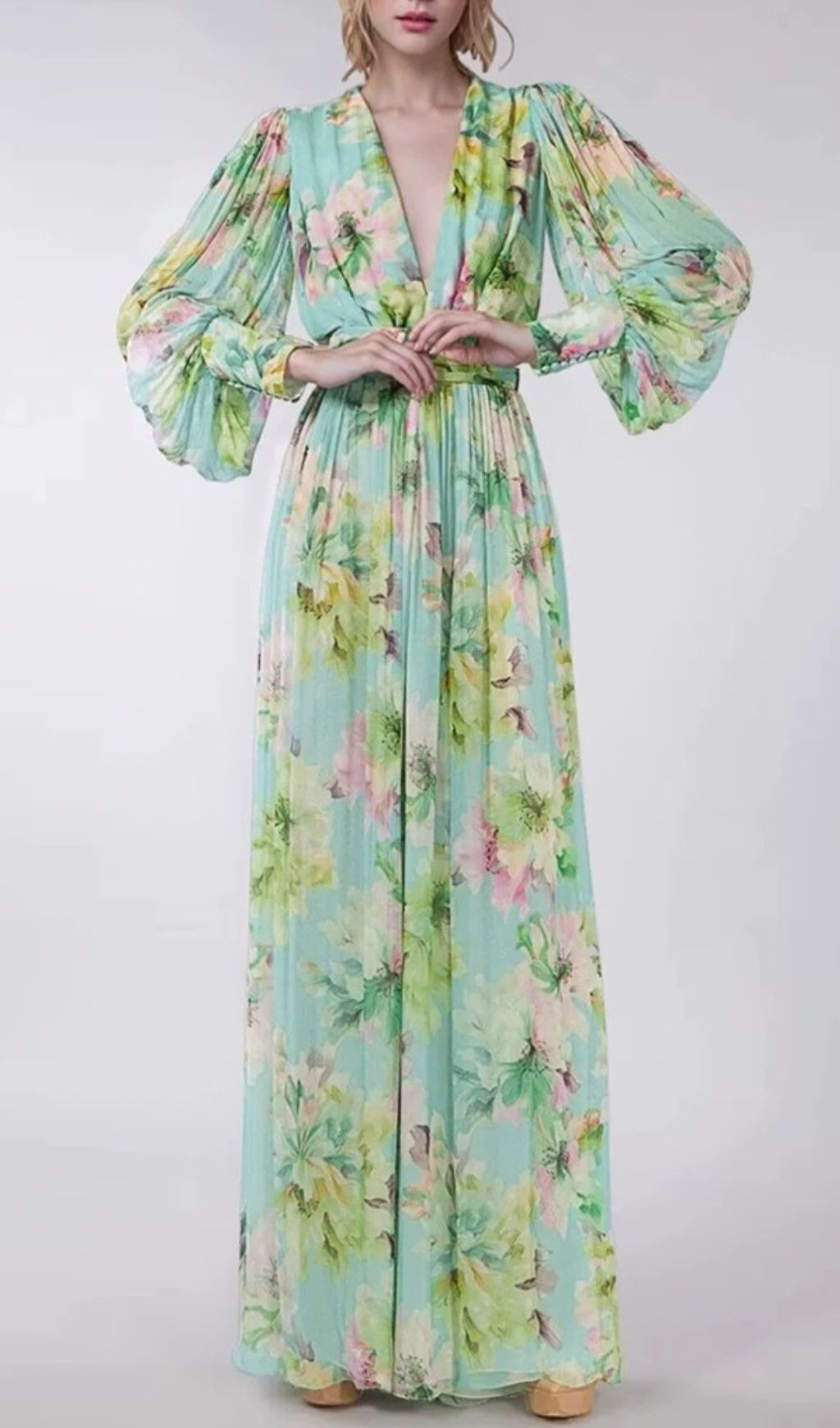 Frymet Bohemian Floral Printed Maxi Dress