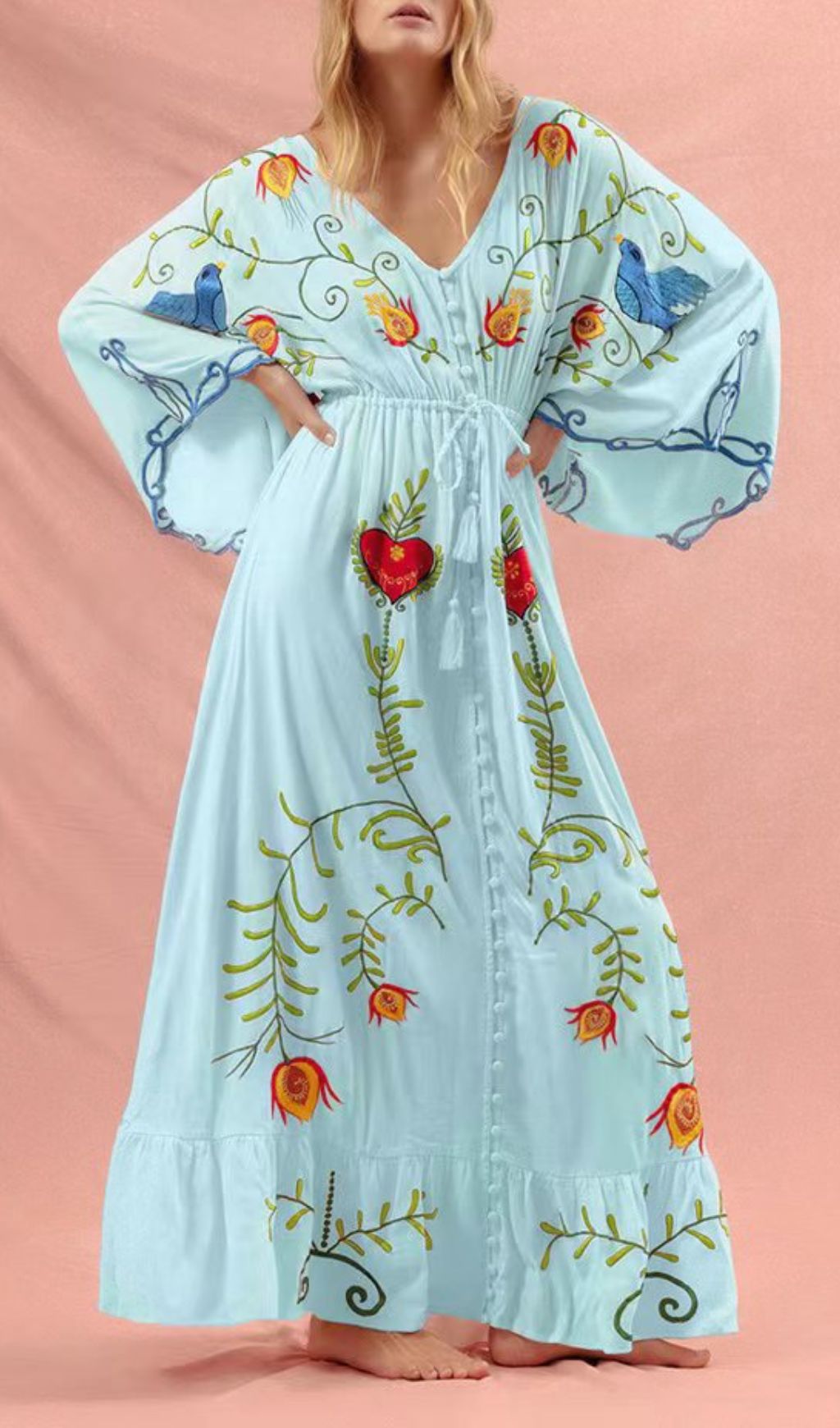Gita Artisanal Embroidered Maxi Dress