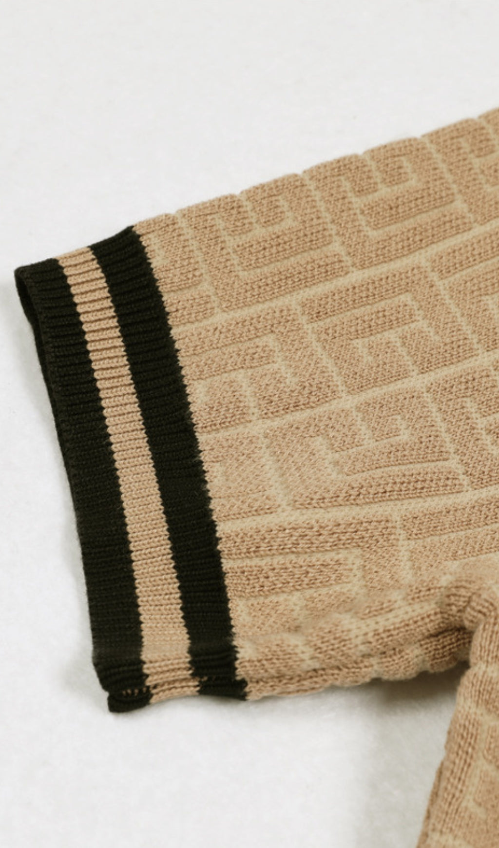 Chic Ehud Khaki Monogram Knit Mini Dress