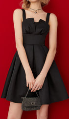 Chana Black A-Line Mini Dress