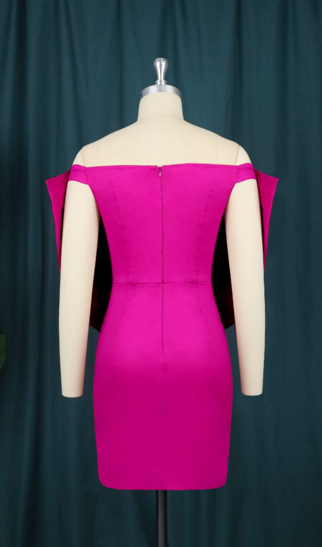 Baara Fuchsia Bow Off-Shoulder Mini Dress