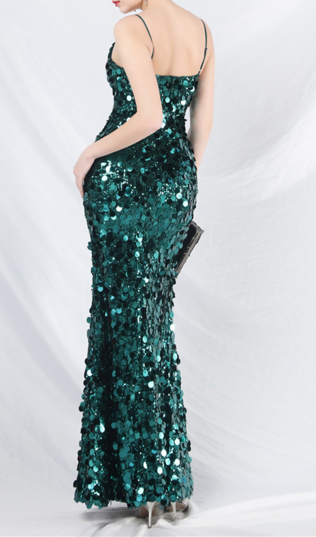Chole Emerald Green Sequin Maxi Dress