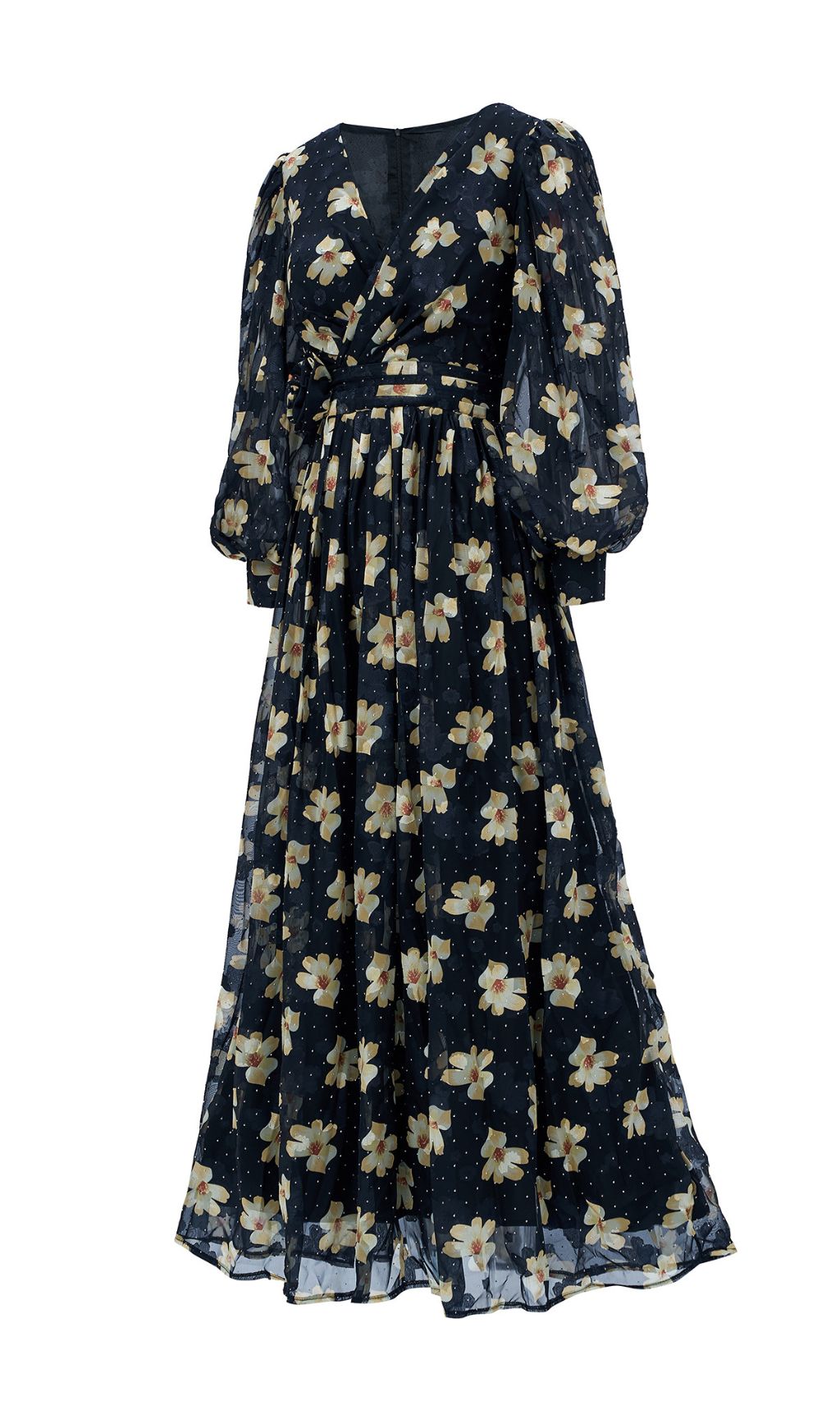 Feodora Romantic Floral Long Sleeve Maxi Dress