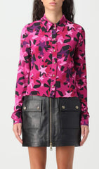 Vibrant Star-Print Long Sleeve Button-Up Shirt