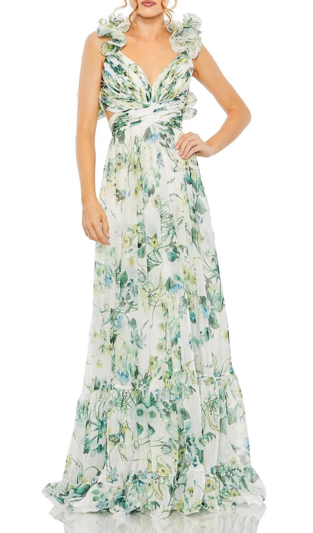 Helene Dreamy Floral Ruffle Maxi Dress