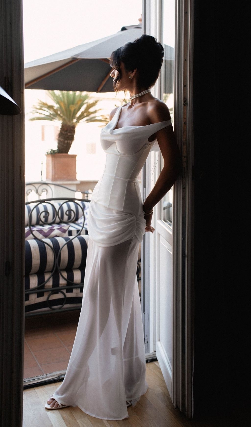 Istas White Corset Maxi Dress