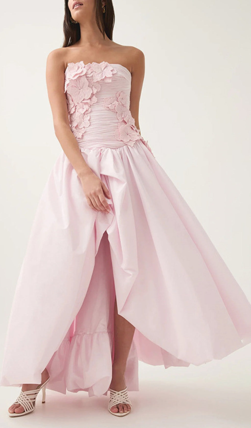 Emiko Strapless 3D Floral Maxi Dress