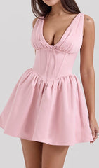 Dhara Chic Pink Corset Mini Dress