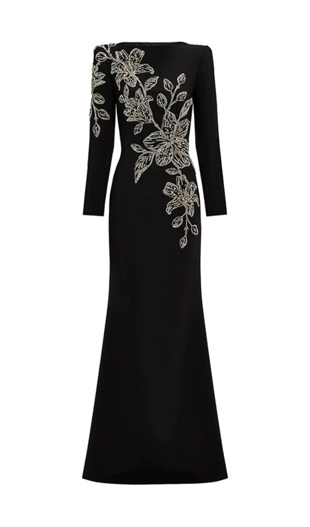 Jessica Luxury Floral Embellished Black Gown