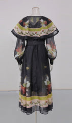 Ivi Black Floral Midi Dress