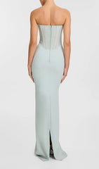 Eston Luxe Strapless Corset Maxi Dress
