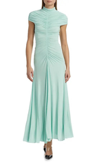 Chic Mint Green Ruched Maxi Gown