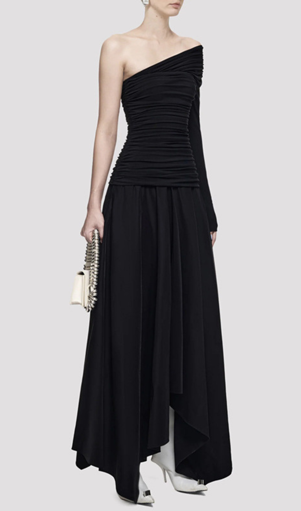 Harmon One-Shoulder Ruched Maxi Dress