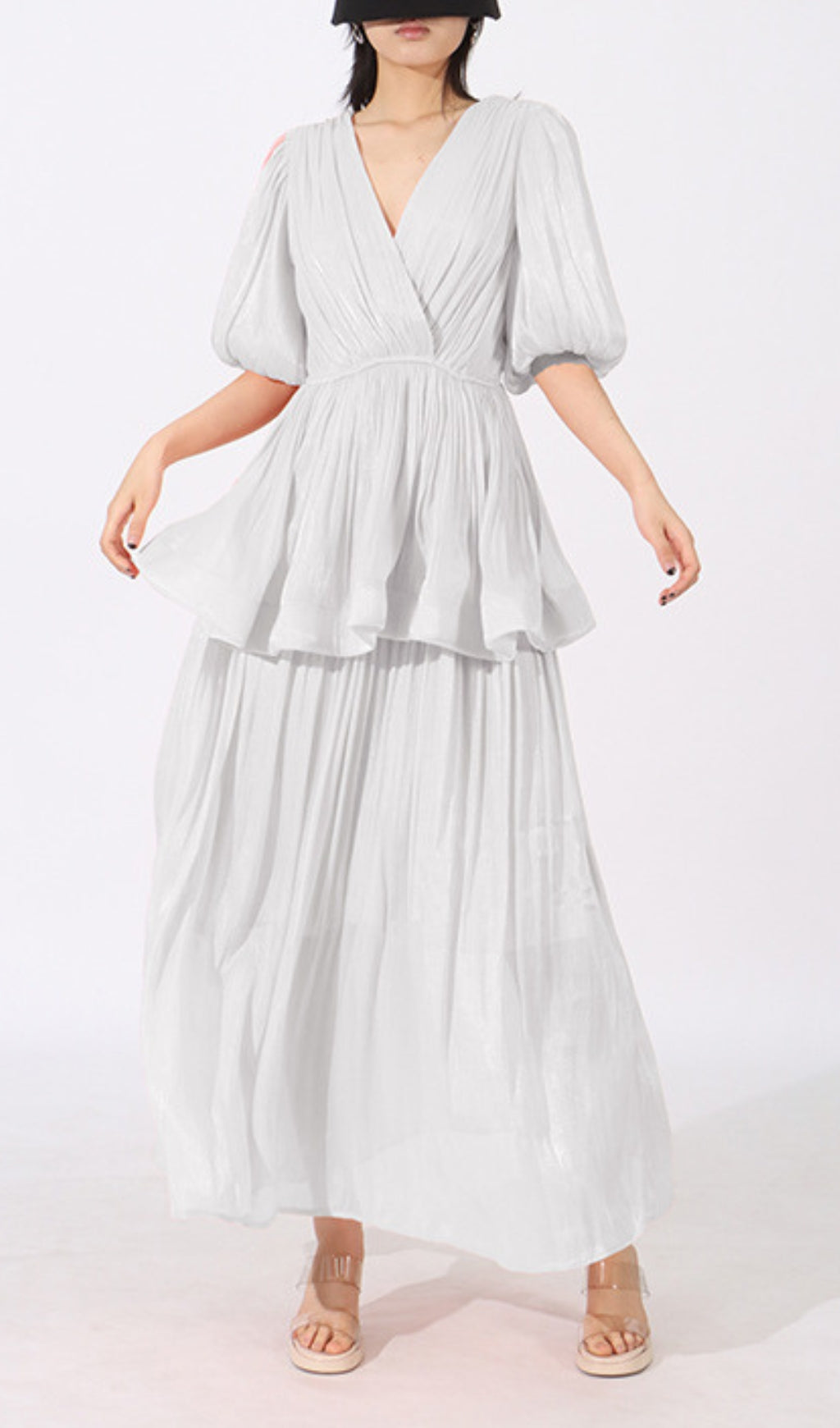Elana Romantic Puff Sleeve Maxi Dress
