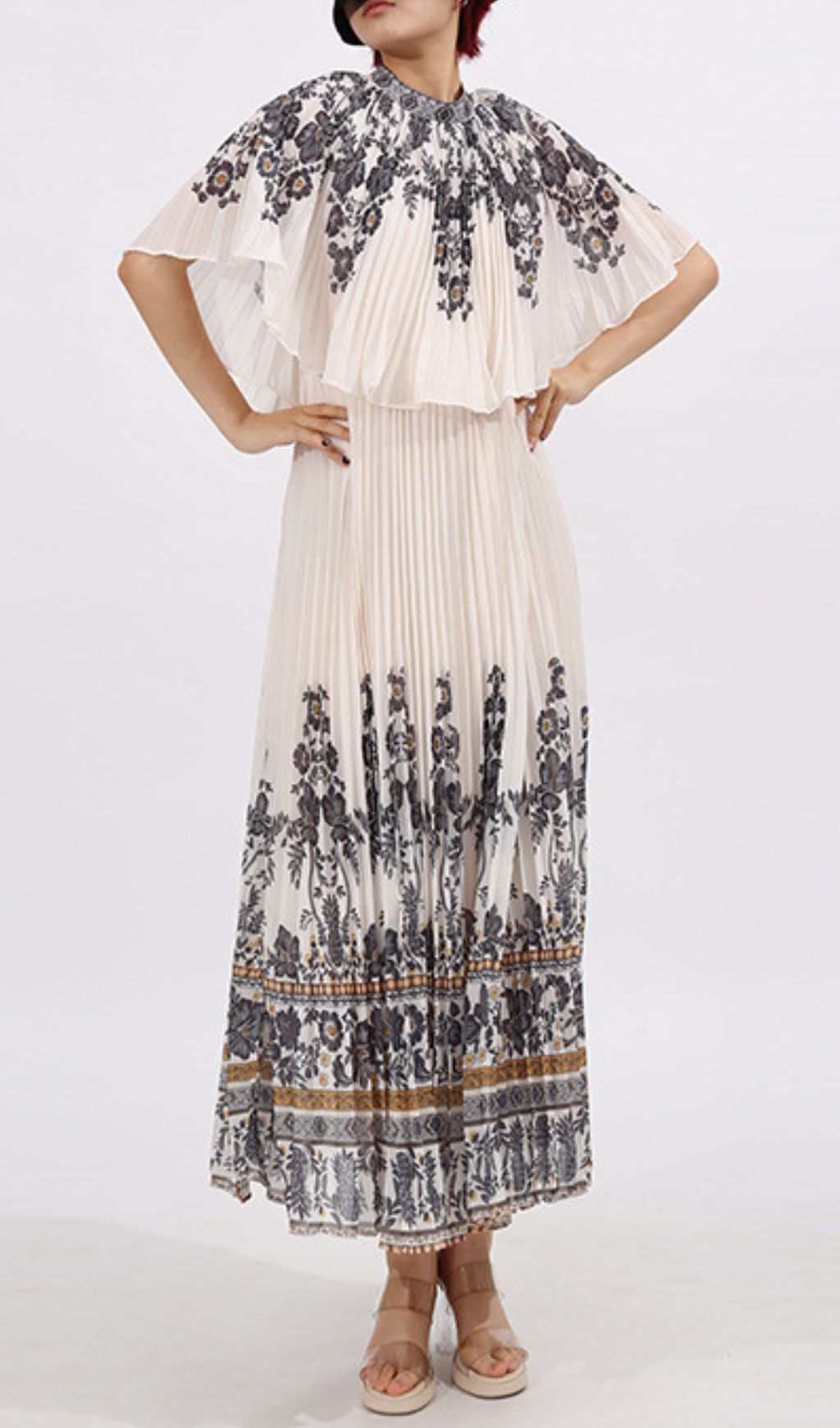 Faruq Pleated Floral Maxi Dress