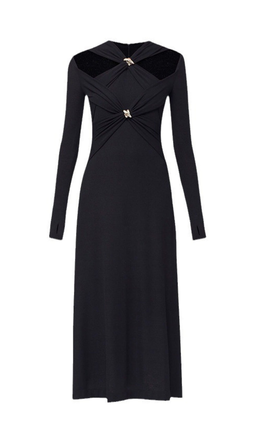 Braydon Chic Cutout Knit Long Sleeve Midi Dress