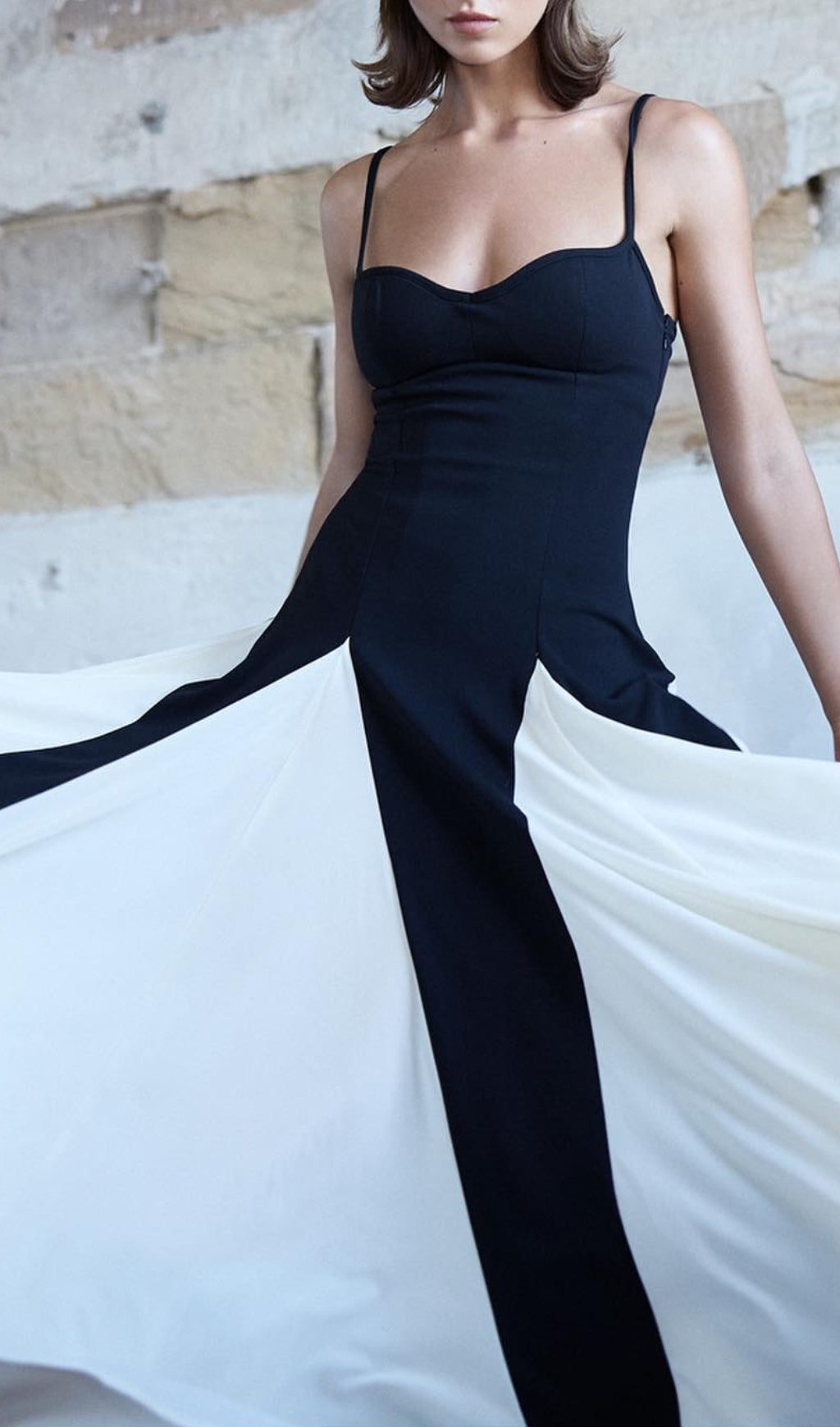 Brynna Black & White Patchwork Maxi Dress