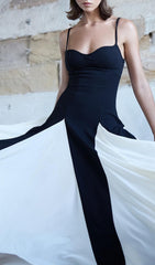 Brynna Black & White Patchwork Maxi Dress