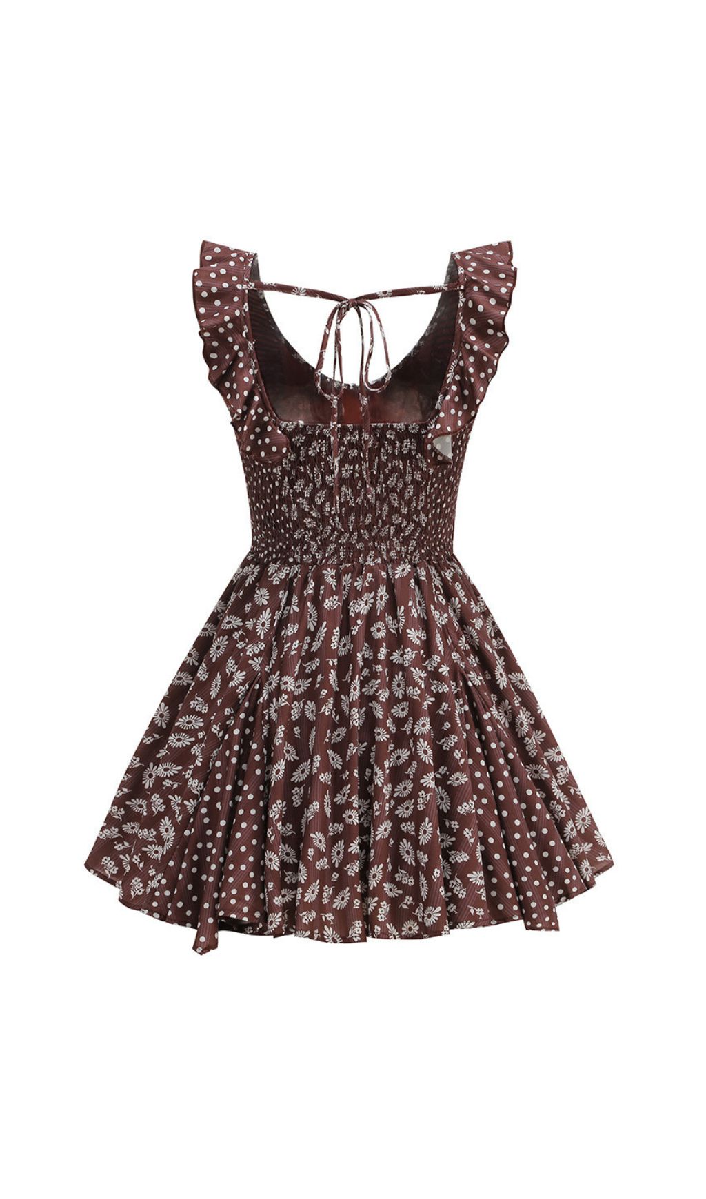 Jalena Coffee Floral Mini Dress