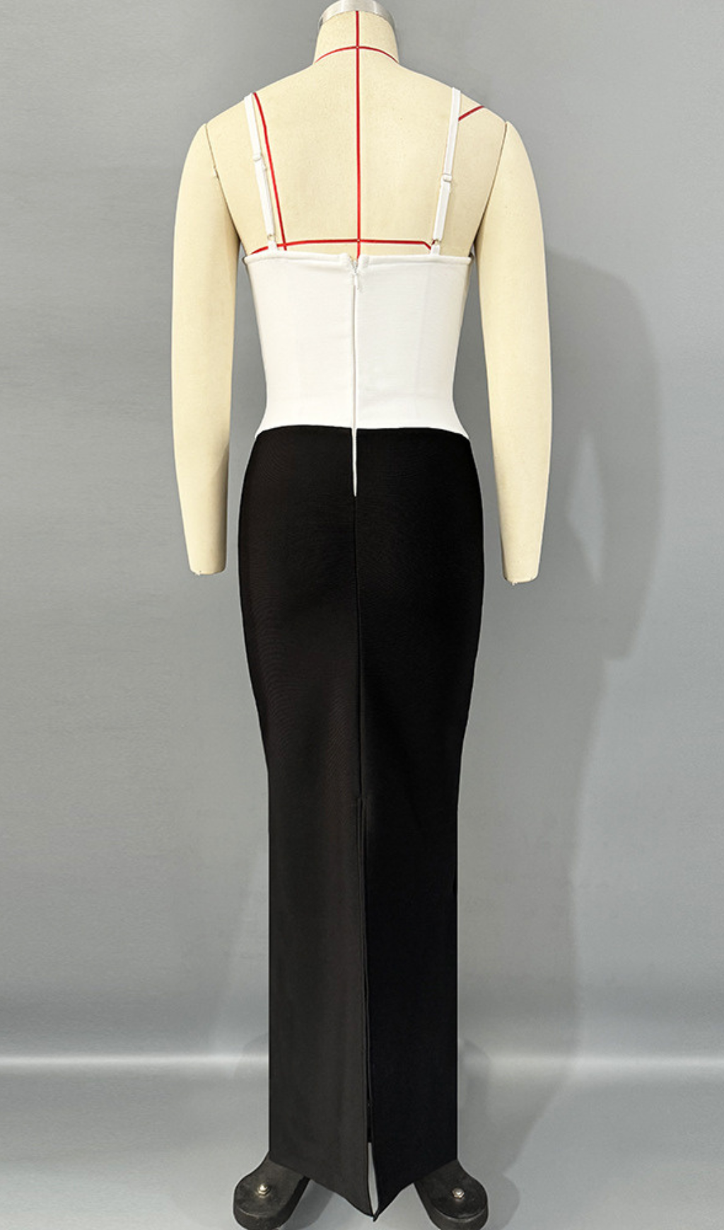 Gellrt Diamante Black & White Bandage Maxi Dress