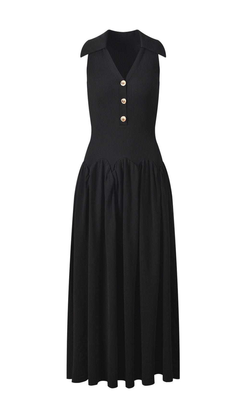 Haven Effortless Chic Black Sleeveless Knit Maxi Dress for Women